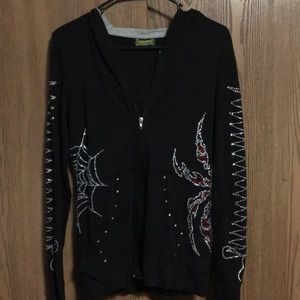 Sequin zip up hoodie